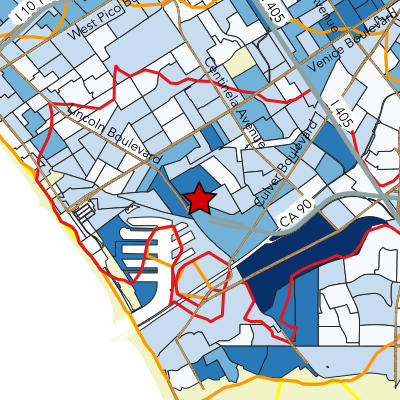 Geographic Service Area Map with Consumer Market Segments.