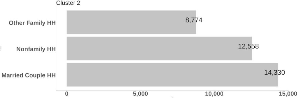 Cluster 2 Household Composition bar graph.